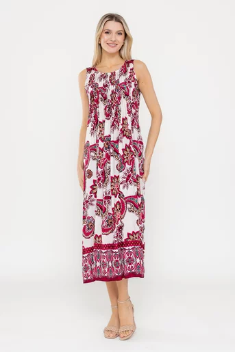 Rochie lejeră cu pliuri la bust burgundy RLA0514