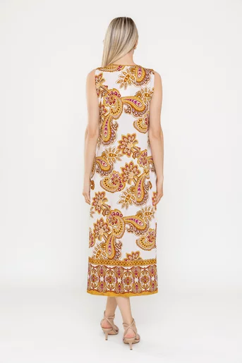 Rochie lejeră cu pliuri la bust galbenă RLA0514