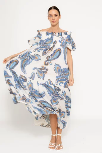 Rochie lejeră din bumbac ivory RBR0304