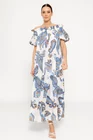 Rochie lejeră din bumbac ivory RBR0304 thumbnail picture - 