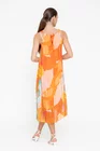 Rochie lejeră din mătase cu fundă la spate orange RBB0502 thumbnail picture - 