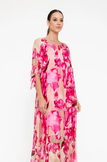 Rochie lejeră din mătase fucsia RGI0502