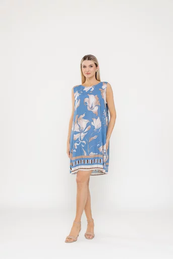 Rochie lejeră din vâscoză bleu RME0502