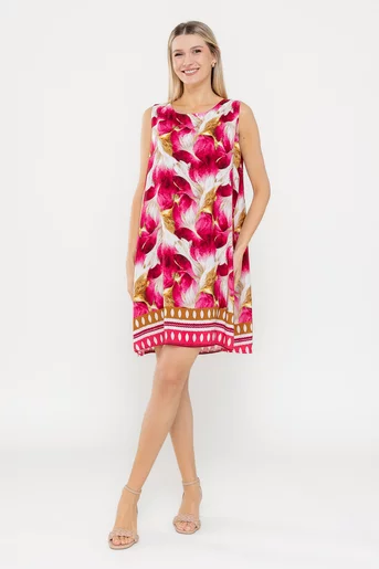 Rochie lejeră din vâscoză fucsia RME0502