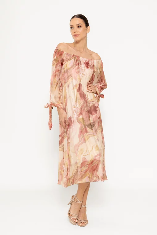 Rochie lejeră mătase naturală roz RHF0302 picture - 5