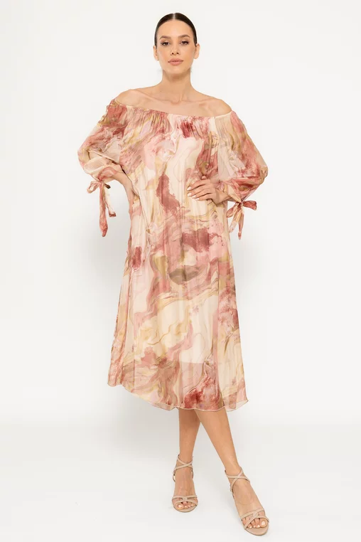 Rochie lejeră mătase naturală roz RHF0302 picture - 1