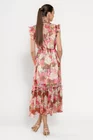 Rochie maxi cu volan amplu roz REL0301 thumbnail picture - 