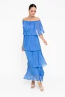 Rochie maxi cu volane albastră RBB0505 thumbnail picture - 