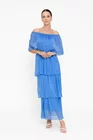Rochie maxi cu volane albastră RBB0505 thumbnail picture - 