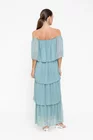 Rochie maxi cu volane turcoaz deschis RBB0505 thumbnail picture - 
