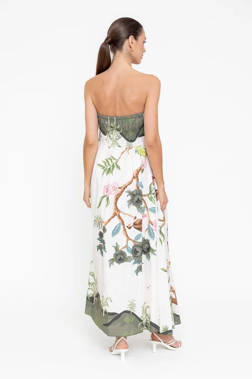 Rochie maxi din bumbac ivory RBR0510 picture - 2