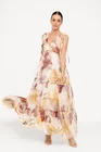Rochie maxi din voal bej RBR0307 thumbnail picture - 