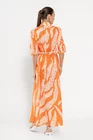 Rochie maxi tip cămașă cu cordon orange RROS0301 thumbnail picture - 
