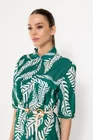 Rochie maxi tip cămașă cu cordon verde RROS0301 thumbnail picture - 