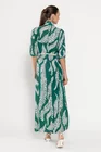 Rochie maxi tip cămașă cu cordon verde RROS0301 thumbnail picture - 