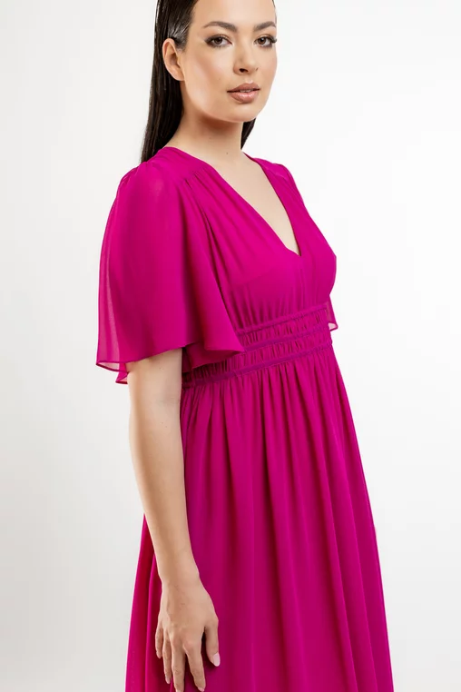 Rochie midi Caramel din voal fucsia R8423 picture - 8