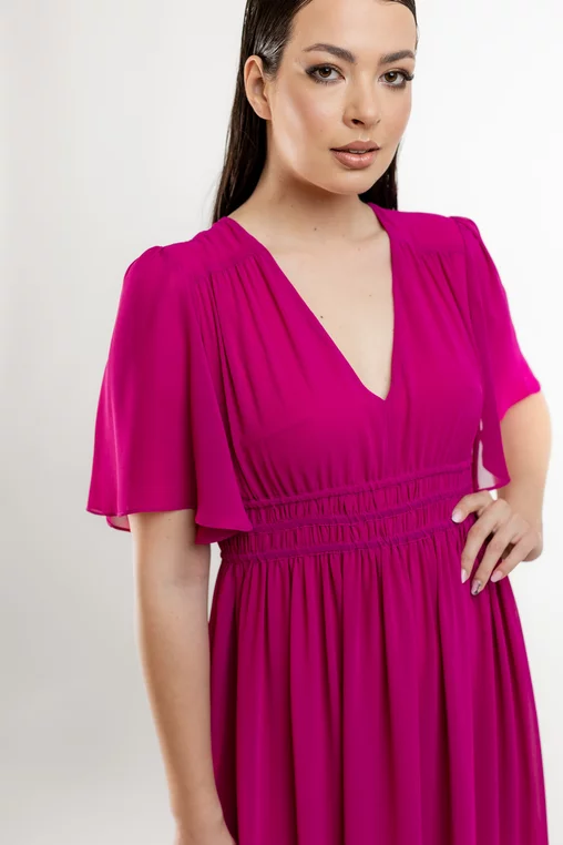 Rochie midi Caramel din voal fucsia R8423 picture - 5