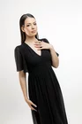 Rochie midi Caramel din voal neagră R8423 thumbnail picture - 