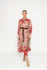 Rochie midi cu cordon imprimeu floral roșu RLAM0305 thumbnail picture - 