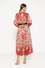 Rochie midi cu cordon imprimeu floral roșu RLAM0305 thumbnail picture - 