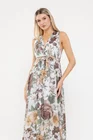 Rochie midi cu decolteu în v si imprimeu floral multicolor RLA0524 thumbnail picture - 