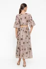 Rochie midi cu decolteu suprapus taupe RRB0507 thumbnail picture - 