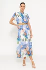 Rochie midi cu eșarfă și curea bleu RLO0305 thumbnail picture - 