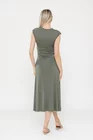 Rochie midi cu nod în talie kaki RLA0503 thumbnail picture - 