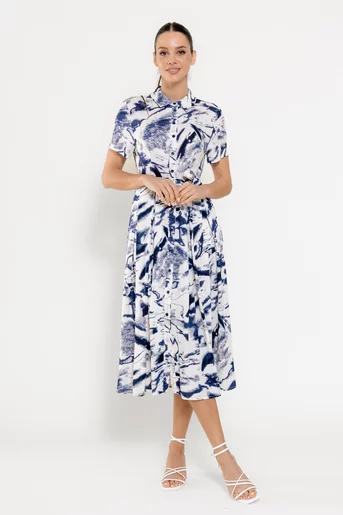Rochie midi cu pliuri si cordon RBD0311