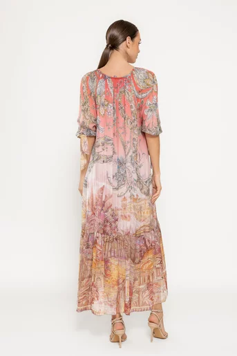 Rochie midi cu volan amplu corai RHF0304