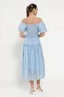 Rochie midi decorată cu strasuri bleu RFY0303 thumbnail picture - 