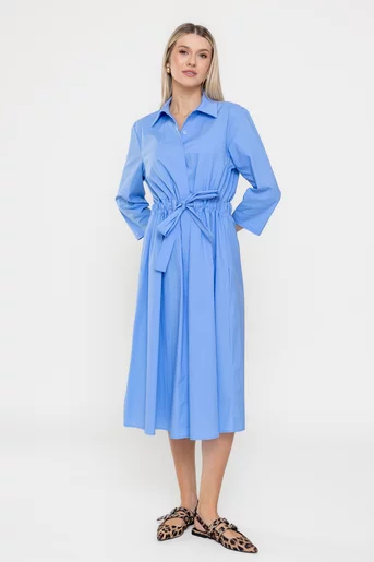 Rochie midi din bumbac bleu RSUN0301