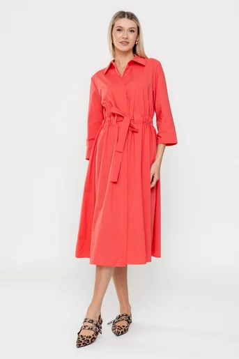 Rochie midi din bumbac corai RSUN0301