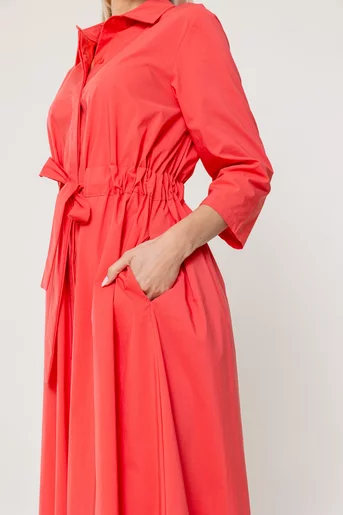 Rochie midi din bumbac corai RSUN0301