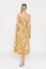 Rochie midi din bumbac cu curea galbenă RLA0527 thumbnail picture - 