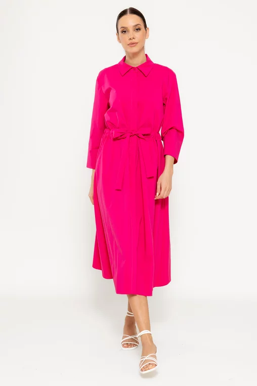 Rochie midi din bumbac fucsia RSUN0301 picture - 3