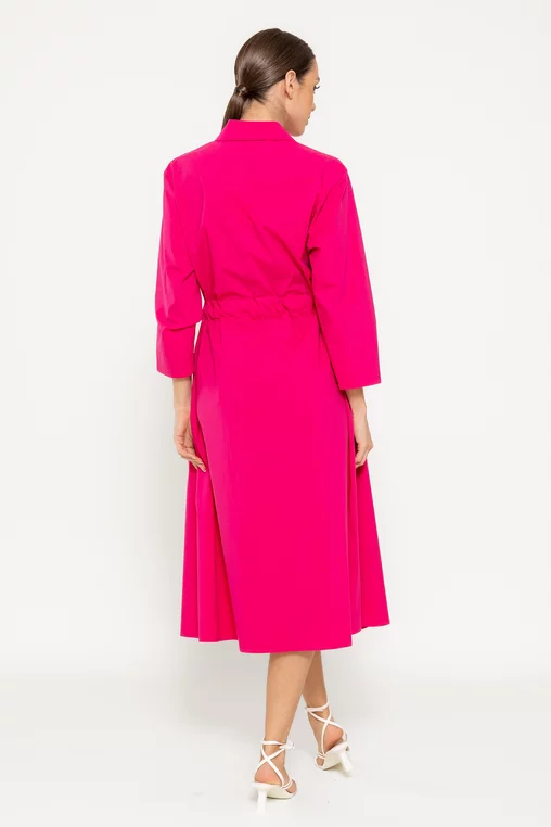 Rochie midi din bumbac fucsia RSUN0301 picture - 2
