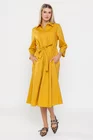 Rochie midi din bumbac galbenă RSUN0301 thumbnail picture - 