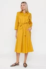 Rochie midi din bumbac galbenă RSUN0301 thumbnail picture - 