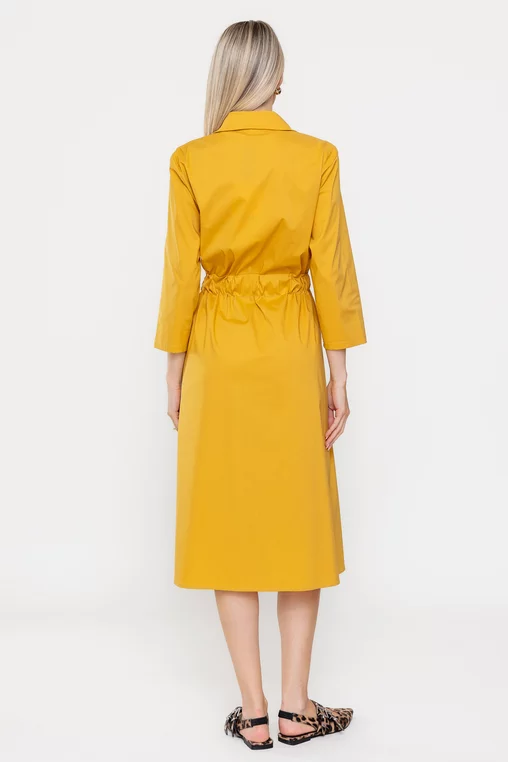 Rochie midi din bumbac galbenă RSUN0301 picture - 9