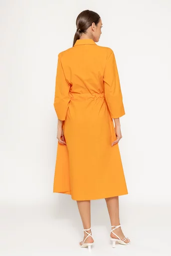 Rochie midi din bumbac orange RSUN60301