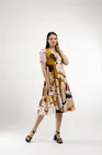 Rochie midi din vâscoză cu imprimeu floral mare R8439 thumbnail picture - 