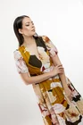 Rochie midi din vâscoză cu imprimeu floral mare R8439 thumbnail picture - 