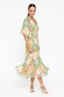 Rochie midi din vâscoză decolteu în v verde R8547 thumbnail picture - 