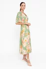 Rochie midi din vâscoză decolteu în v verde R8547 thumbnail picture - 