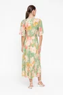 Rochie midi din vâscoză decolteu în v verde R8547 thumbnail picture - 