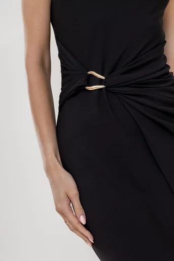 Rochie midi elegantă cu drapaje neargă  RLA0518
