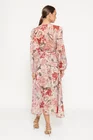 Rochie midi imprimeu floral roșu RBR0308 thumbnail picture - 