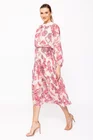 Rochie midi imprimeu floral roz RLAM0201 thumbnail picture - 
