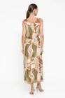 Rochie midi mătase imprimată kaki RGI0501 thumbnail picture - 
